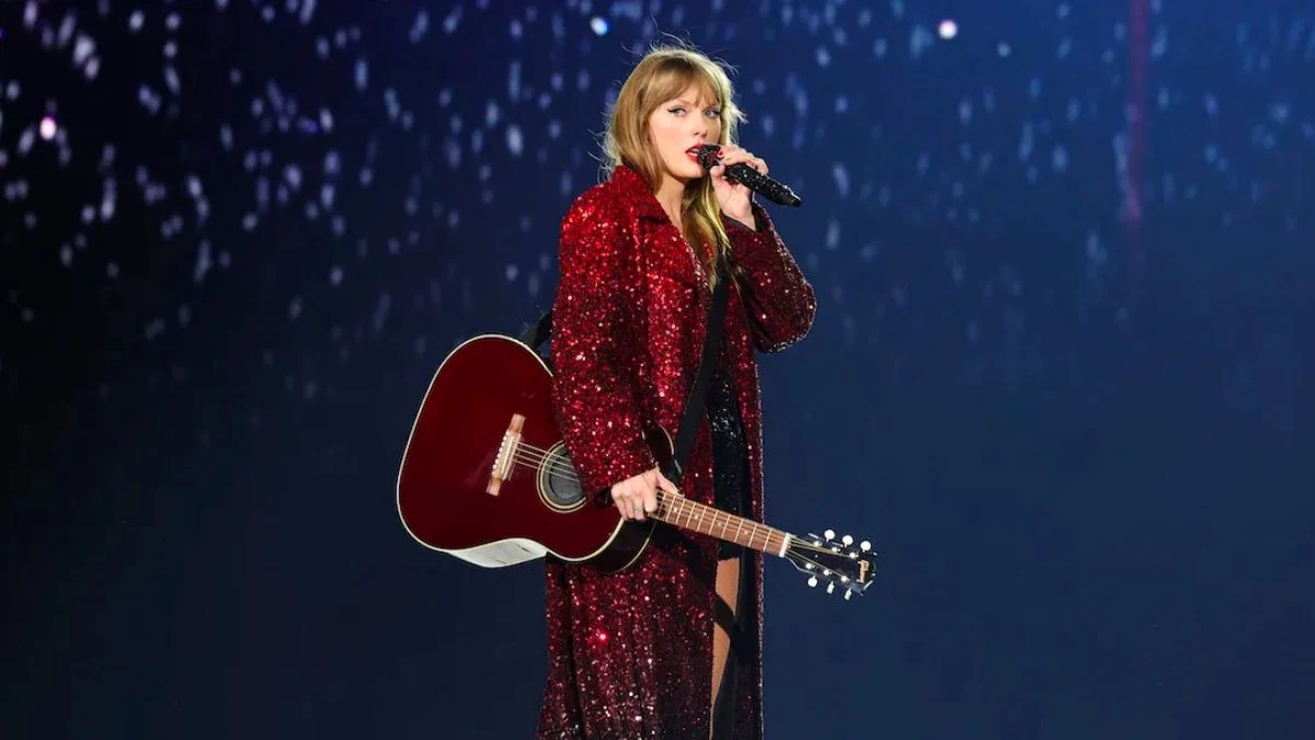 Taylor Swift performing on the Eras Tour